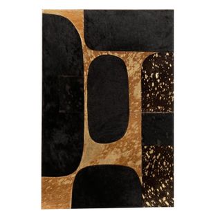 Tableau Déco En Cuir "opalo" 40x60cm Noir et Or