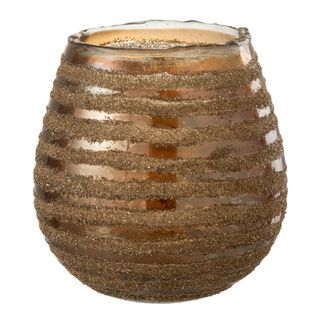 Photophore Design "safari Lignes" 18cm Marron