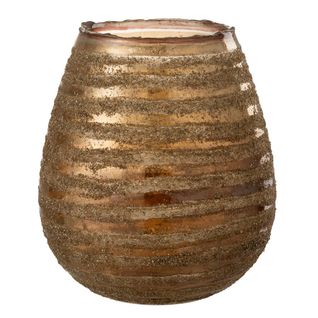 Photophore Design "safari Lignes" 23cm Marron