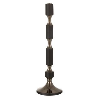 Bougeoir Design En Aluminium "leo" 44cm Noir et Or