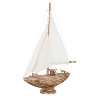 Voilier En Bois Déco "noa" 40cm Naturel