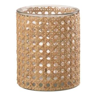 Photophore Déco En Rotin "samana" 17cm Naturel