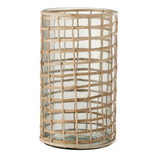 Photophore Design En Rotin "lamina" 25cm Naturel