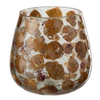 Photophore Design En Verre "gerard" 15cm Ambre