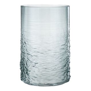 Photophore En Verre Design "sladia" 30cm Bleu