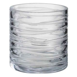 Photophore Design "lignes Verre" 12cm Transparent