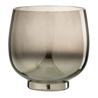 Photophore Rond Déco "verre Fumé" 18cm Gris