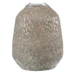 Photophore En Verre "obliqua" 19cm Gris Bleu