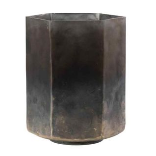 Photophore Vintage "hexagone" 18cm Gris