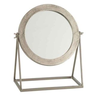 Miroir Sur Pied En Métal "adriano" 34cm Argent