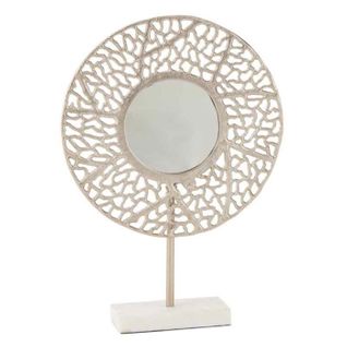 Miroir Sur Pied Marbre "caviano" 50cm Champagne