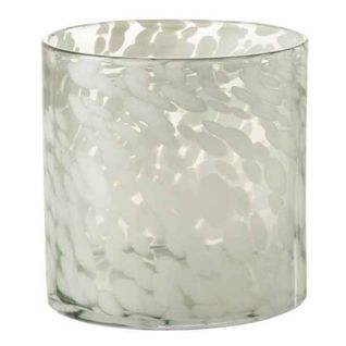 Photophore En Verre "tâche" 18cm Gris et Blanc