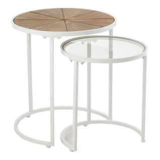 Lot De 2 Tables D'appoint Gigognes "lounge" 50cm Blanc