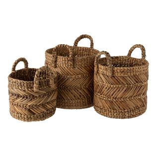 Lot De 3 Paniers De Rangement Tressé "hollis" 47cm Naturel
