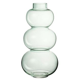 Vase Design En Verre "boule" 36cm Vert