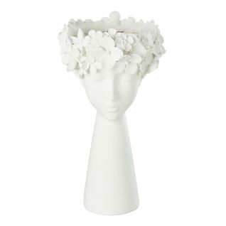 Cache-pot Déco "tête" 40cm Blanc