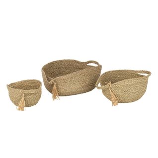 Lot De 3 Paniers De Rangement "joan" 33cm Naturel