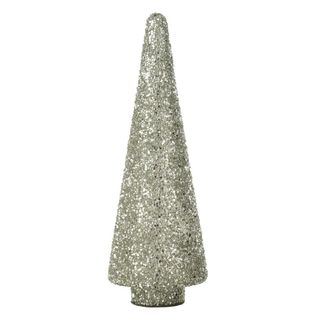 Sapin De Noël Déco à Paillettes "ethel" 39cm Argent
