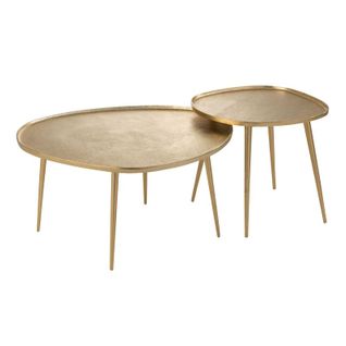 Lot De 2 Tables Basses "vinta" 72cm Or