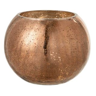 Photophore Boule En Verre "nacré" 20cm Marron