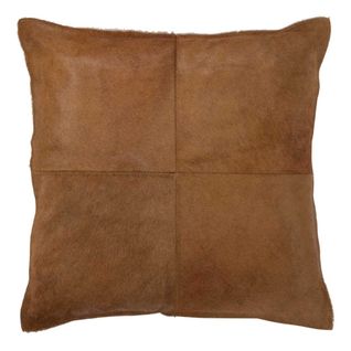Coussin Effet Peau "norbert" 45x45cm Camel Foncé