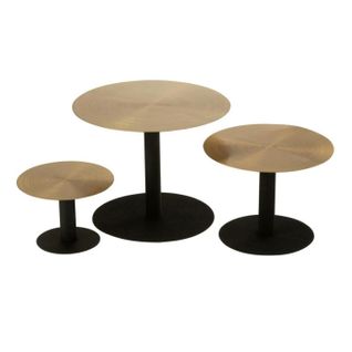Lot De 3 Plats De Présentation "major" 25cm Noir et Or