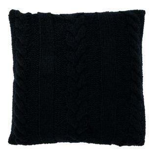 Coussin Déco Tricoté "twist" 45x45cm Noir