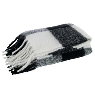 Plaid Imprimé "carreaux" 127x152cm Blanc et Noir