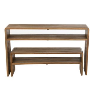 Consoles Gigognes à Double Plateaux En Teck Recyclé (set De 2) - Osaka