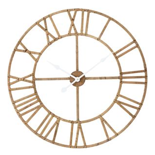 Horloge Murale En Rotin "roman" 70cm Naturel
