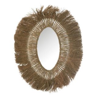 Miroir Mural Ovale "tressé" 100cm Naturel