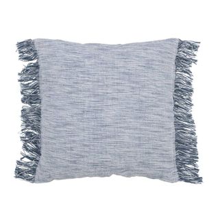 Coussin Avec Franges "santorin" 45x45cm Blanc et Bleu