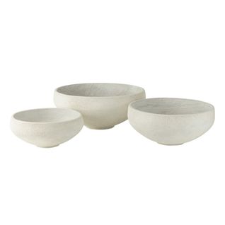 Lot De 3 Cache-pots En Argile "abel" 69cm Blanc
