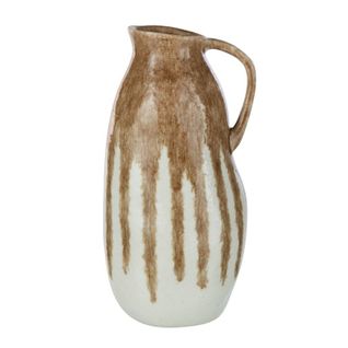 Vase Pichet En Céramique "peinture" 37cm Beige et Marron