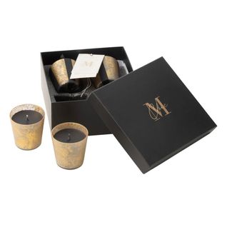 Lot De 4 Bougies Parfumées "m-chic" 7cm Oud et Amber