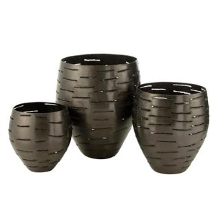 Lot De 3 Photophores En Métal "wilburn" 52cm Noir