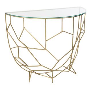 Console Design En Verre "moza" 90cm Doré