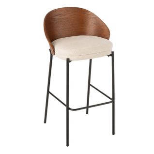 Chaise De Bar Design "lone" 97cm Marron et Beige