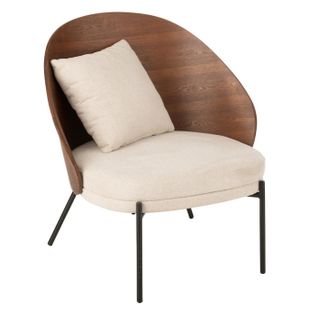 Fauteuil Lounge Design "lone" 81cm Marron et Beige