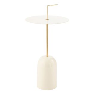 Table D'appoint Design En Métal "disque" 68cm Blanc
