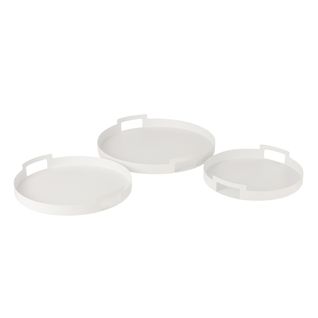 Lot De 3 Plateaux En Métal "mathew" 45cm Blanc