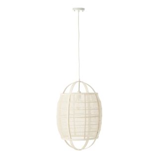 Lampe Suspension En Bambou "ion" 37cm Blanc