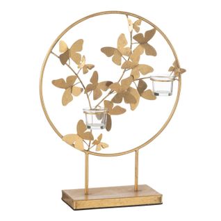 Photophore Design Papillon En Métal "fly" 46cm Or