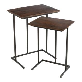 Lot De 2 Tables D'appoint Gigognes "randy" 63cm Marron