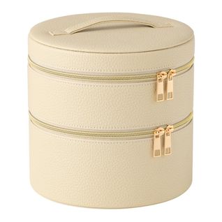 Boîte Ronde Pour Cosmétiques "ericka" 19cm Beige
