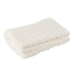 Plaid Uni "tricoté" 130x180cm Blanc