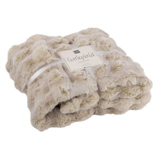 Plaid Uni "wave" 130x180cm Ivoire