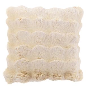 Coussin Déco Uni "wave" 45x45cm Crème