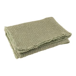 Plaid Uni "effiloché" 130x180cm Vert
