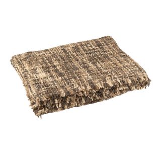 Plaid En Tweed "cosy" 130x180cm Marron et Beige